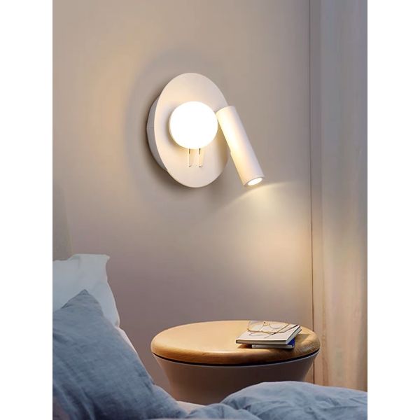 Bedside reading wall lamp acrylic ball Nordic bedroom bed board light living Bedhead wall light for hotel
