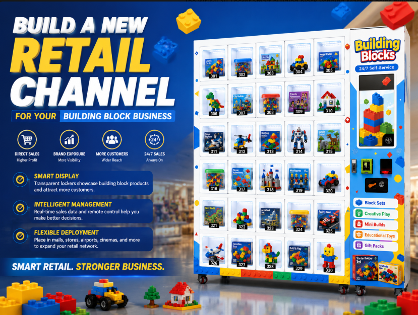 WEIMI 30-Locker Smart Building Block Vending Machine for Building Block Wholesalers
