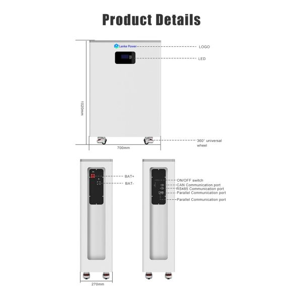 Fast Charging Home Solar Inverter System ODM 4000W Li-ion 5KW~15KW  51.2V