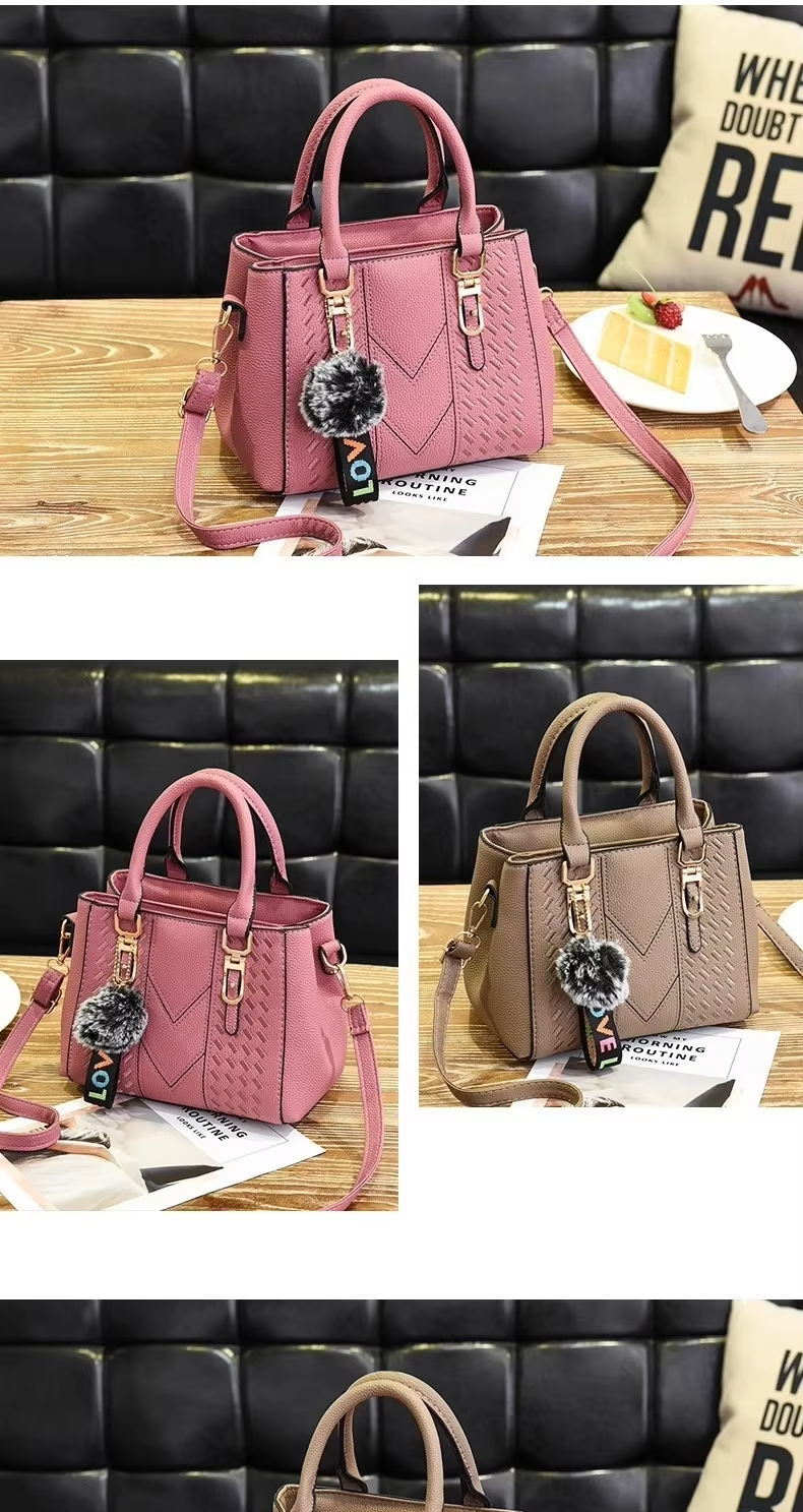 Elegant Shoulder Purse in Genuine Leather with Cartoon Pattern and Button Decoration