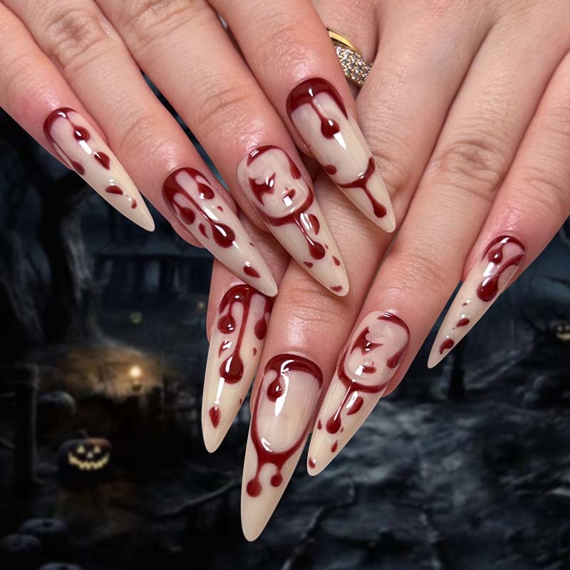 Private Label Wholesale Halloween Holiday False Nails Short Coffin Spooky 