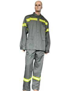Security Uniform Firefighting Suit With Reflective Tapes For Men Buttons And