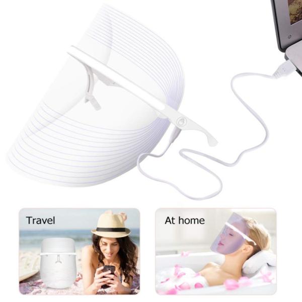 3 Color Portable LED Therapy Mask USB Rechargeable Salon Use