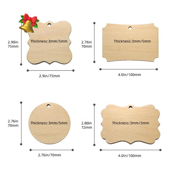 Plywood Wooden Hanging Ornament Personalised Hanging Christmas Tree Decoration For Sublimation Heat Transfer