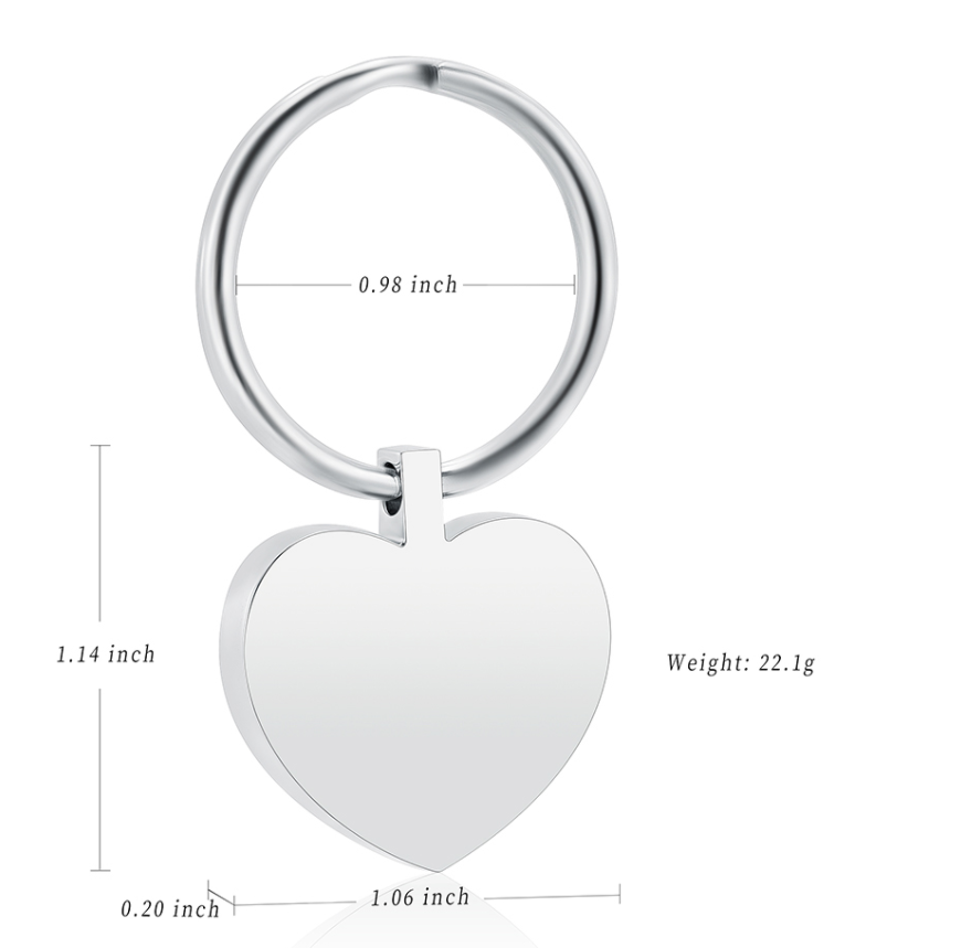 8 Year's Experience Blank Mini Cremation Urn Key Chains Souvenir Keychain for Women's