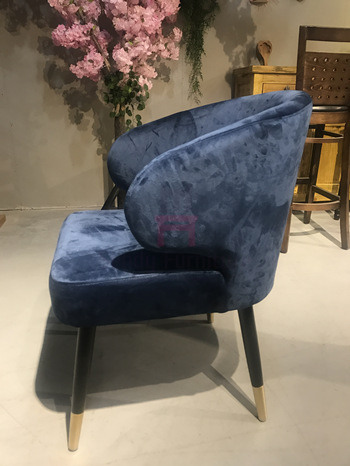 Upholstered Velvet Armrests  Wooden Dining Chairs With Gold Electroplating Feet