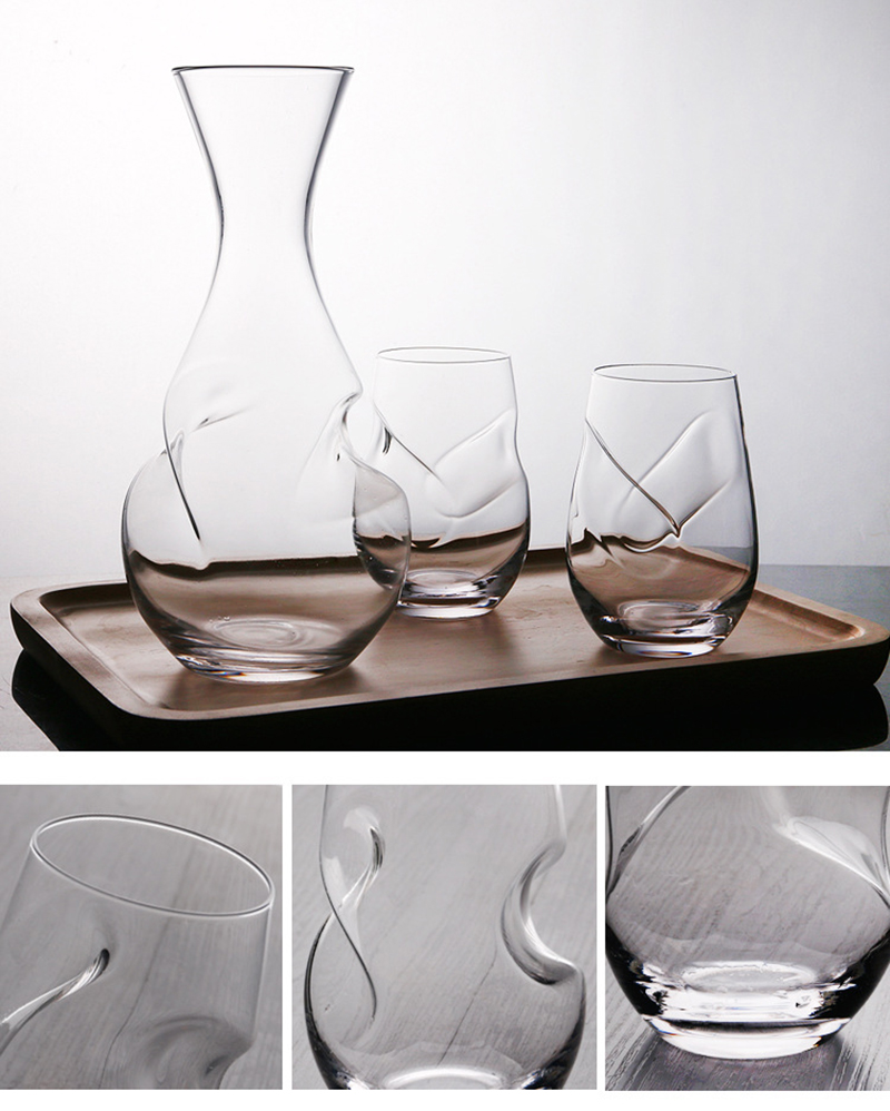 Графинчик боросиликатного стекла особой чистоты, рот дунутый одиночный стеклянный графинчик