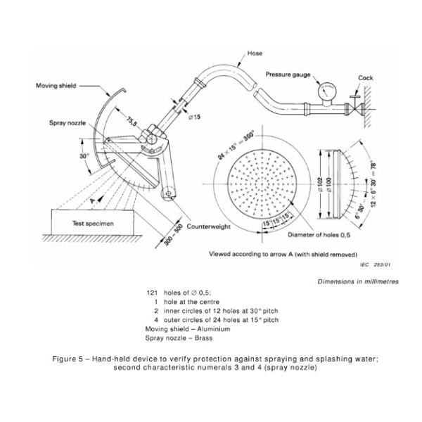 Всестороннее оборудование для испытаний входа воды ИПС1~ИПС6, ИЭК 60529 камеры нержавеющей стали