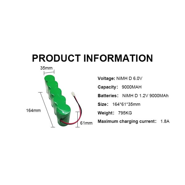 M6v Batería recargable de níquel 9ah 8Ah 8.5Ah Nimh D Batería de célula