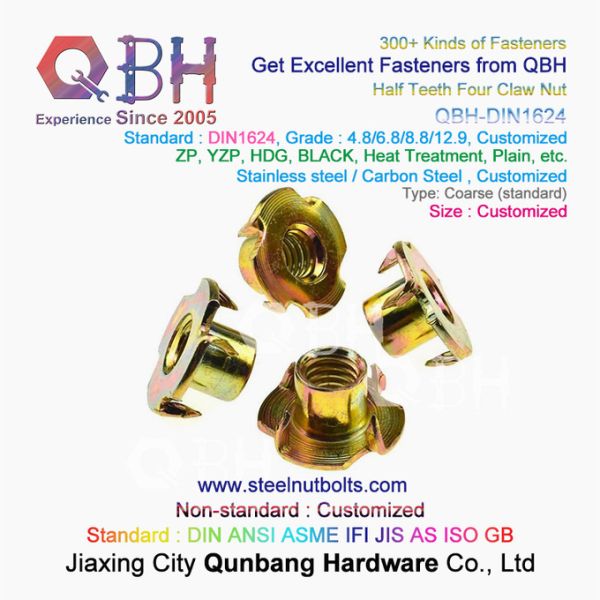 El cinc amarillo del estruendo 1624 de Qbh M4-M10 cubrió las nueces de acero de la camiseta de carbono con Pronge