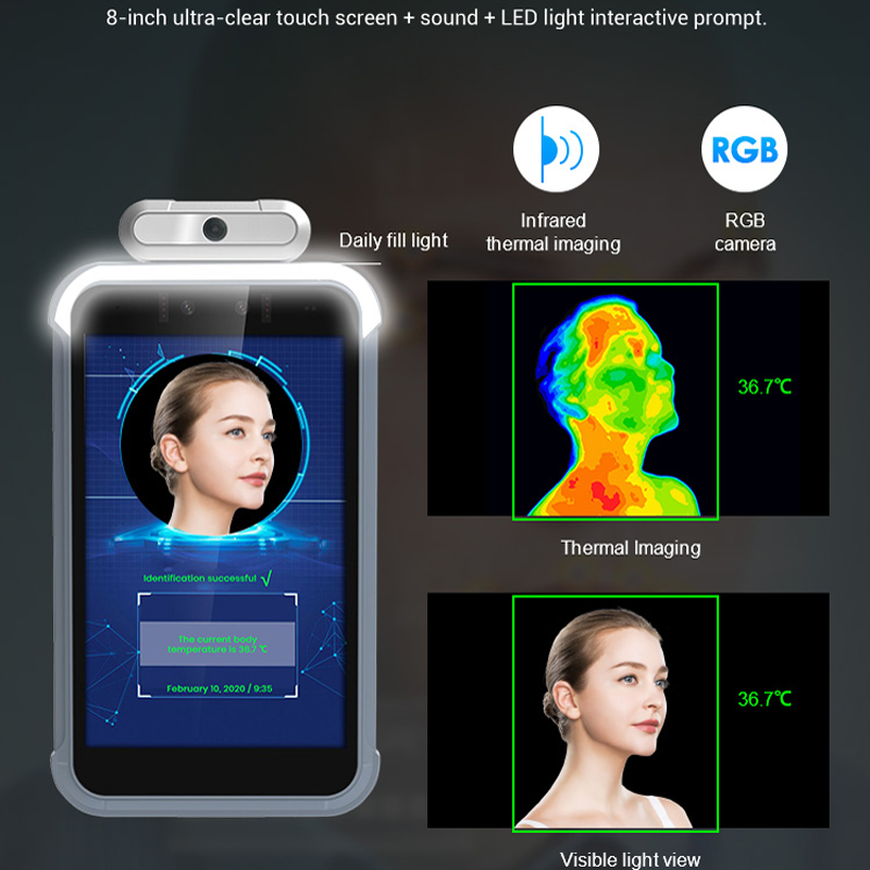 Система посещаемости времени карты андроида 7,1 RFID прибора распознавания лиц AI термальная