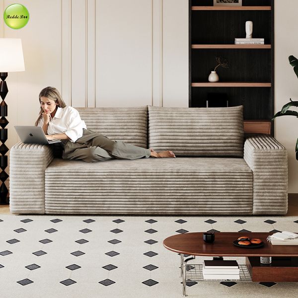 Two Seater Compressed Chenille Fabric Sofa And Loveseat For Small Apartment