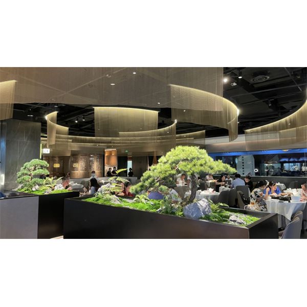 40ft Flexible Wire Metal Mesh Curtains Facades Grass Green