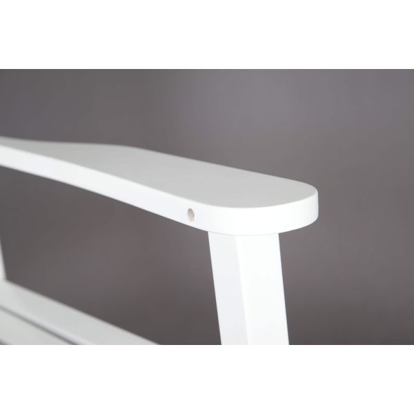 White Rocking Chair Wooden Outdoor Furniture Hollow Design For Relaxing