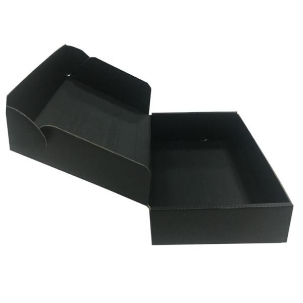 35 x 24 x 7cm Corrugated Gift Boxes Gold Logo OEM With  Black Color