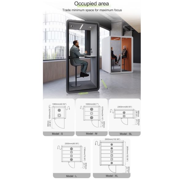 Mobile Silence Pods Multi-style Customized Office Phone Calling Booth Single Person Phone Talking Privacy Booth