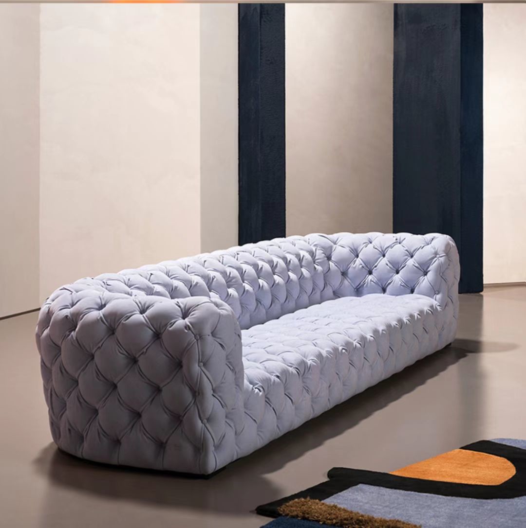 Современное кресло лобби гостиницы живущей комнаты выстегало софу бархата кнопки Tufted