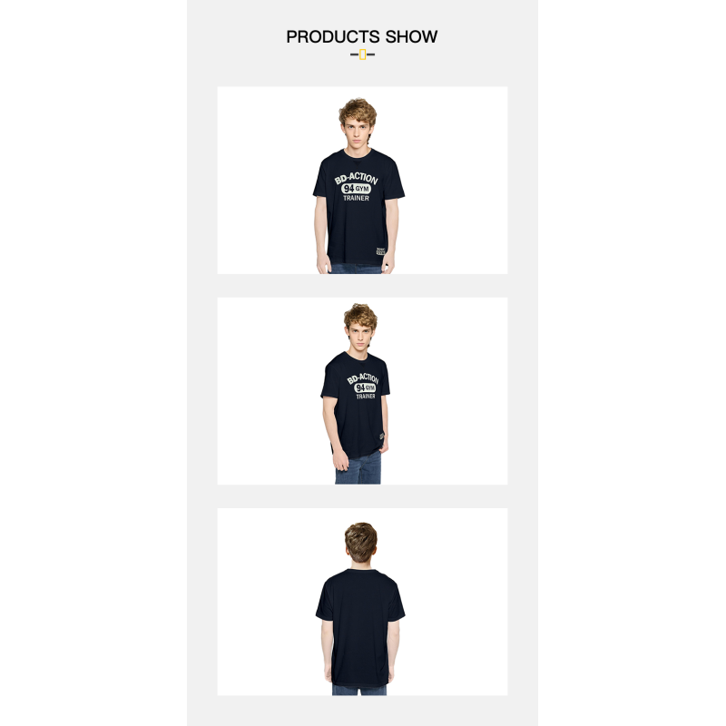 Breathable and Skin-friendly Jersey Fabric Men's Workout T-shirt for Outdoor Sports