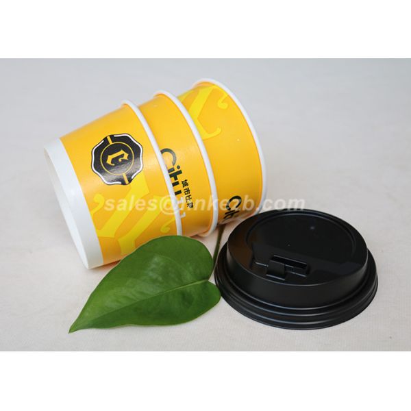 Hot / Cold 8oz Custom Printed Paper Cups Single Wall Decorative Disposable Coffee Cups