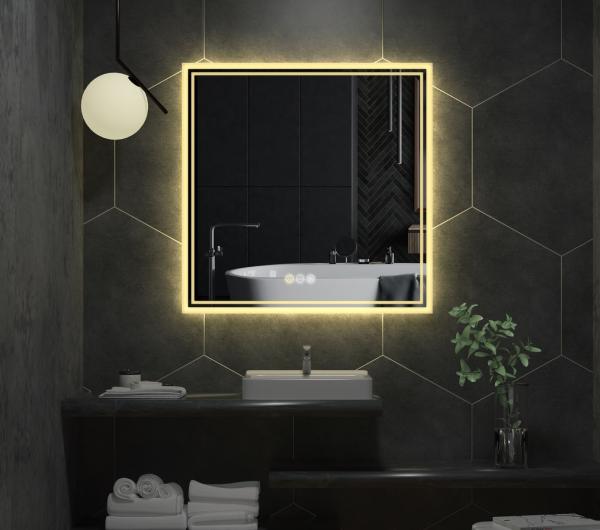 36 Inch LED Square Mirror IP44 Bathroom Mirrors With Lights