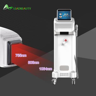 Triple wavelength diode laser machine for hair removal pemanently and painless
