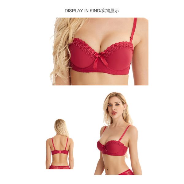 Women Bra Embroidered Butterfly With Steel Ring Underwear Non-slip Fashionable Ladies Sexy Big Chest Small Bra
