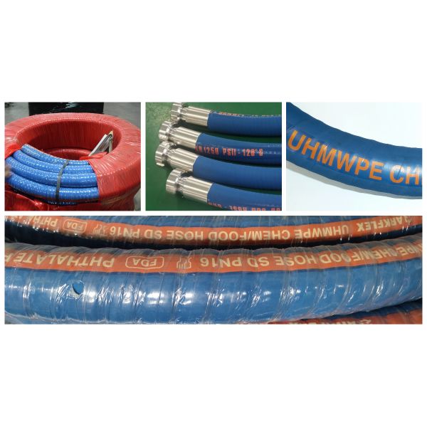 Acid Resistant Industrial Rubber UHMWPE Discharge Chemical Hose