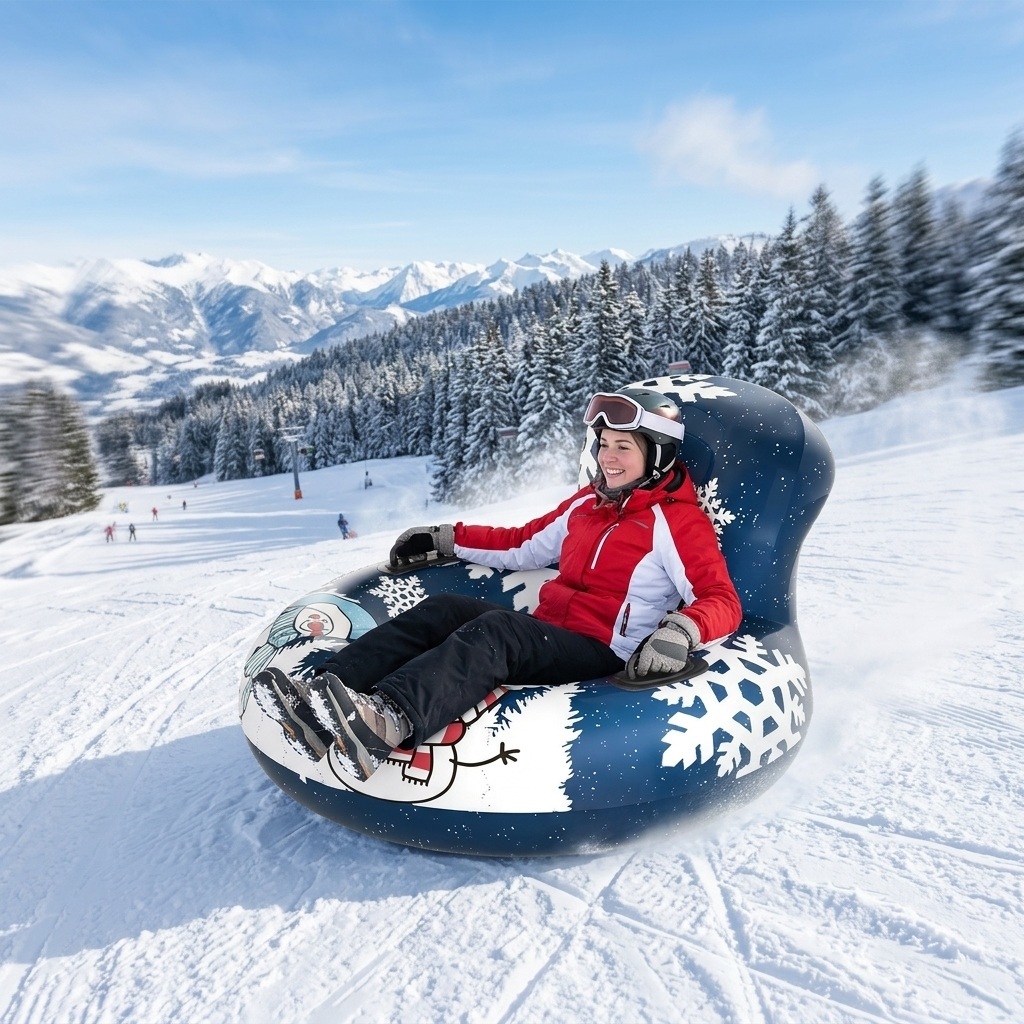 Skiing Circle Inflatable Thickened Environmental Protection PVC Snow Tire Snow Tube Outdoor Adult Backrest Cold-Resistant