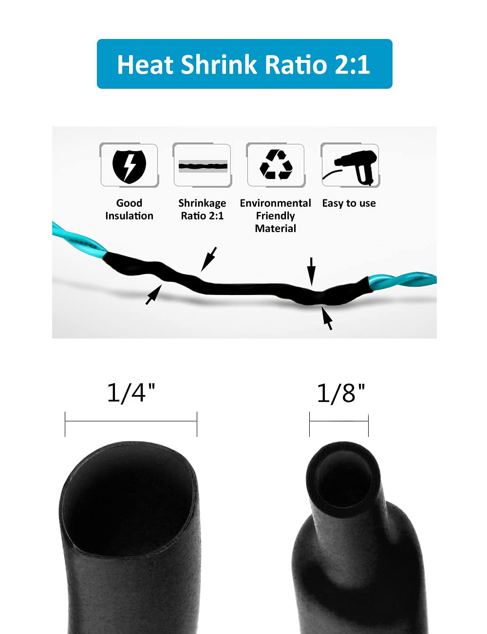 Практически облегченной слипчивой погоды коэффициента 900pcs 2:1 трубопровода сокращения жары устойчивое