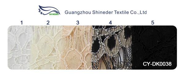 Corded Scalloped Lace Mesh Fabric Black Guipure For Lingerie / Bra CY-DK0038