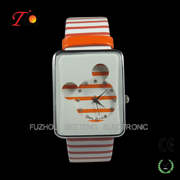 Cute Mickey Mouse style lady watch hot selling watches young girl watch for promotion