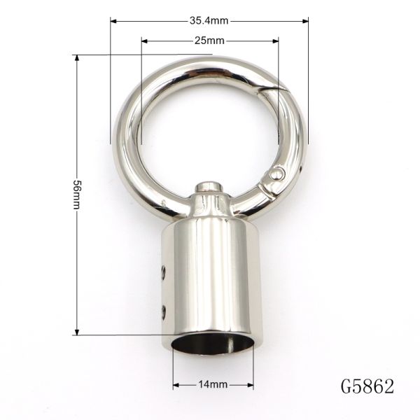 Metal Accessories Tassel Cap Hook Hardware Round Carabiner Spring O Ring with Tassel Cap End