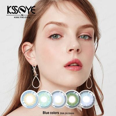 KSSEYE Non Prescription Monthly Ocean Blue Contact Lenses 0 Power 14mm