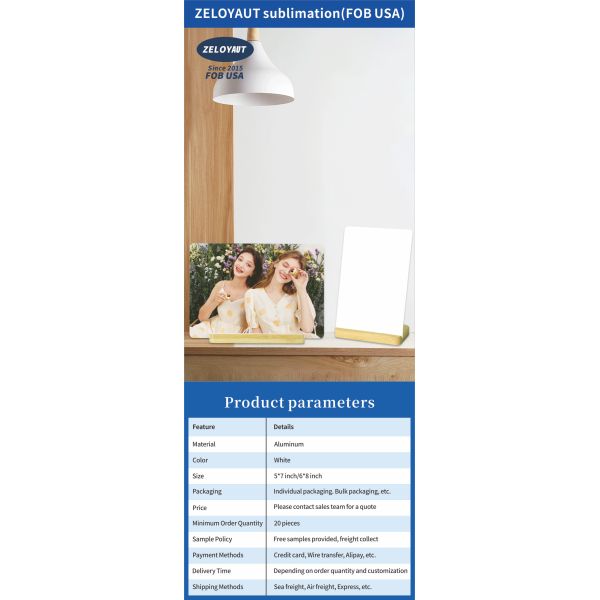 Wholesale Sublimation Blanks High Quality Hot Sales Sublimation Aluminum Sheet Photo Frame Custom HD Metal Print Blanks Gifts