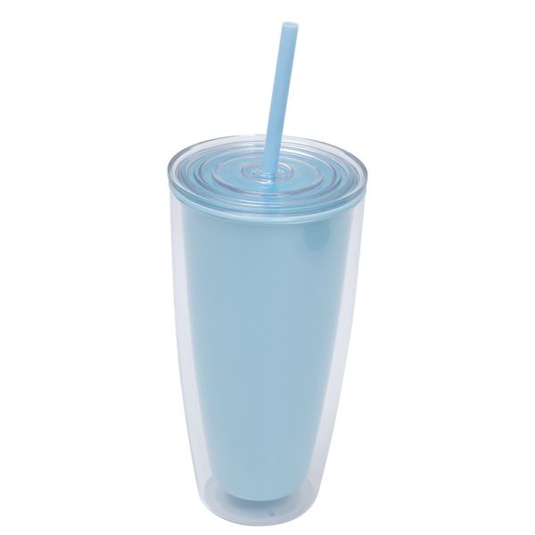 Custom Logo 750ml Simple Transparent Plastic Cup for Outdoor Activities