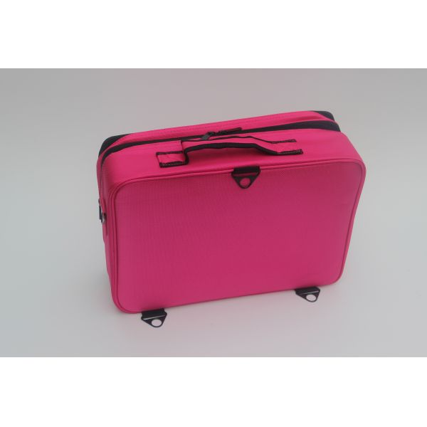 Сумка красоты Оксфорда с двойным случаем поезда макияжа ткани молнии для художника подняла косметическая сумка организатор 3 слоев