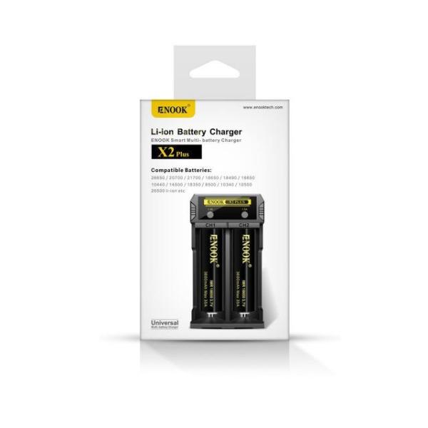 Enook X2 18650 Lithium Ion Battery Charger DC 5V 2A With USB Cable