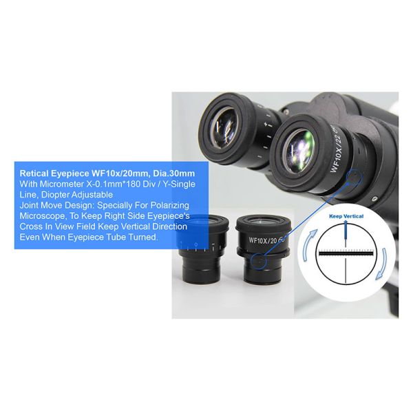 El microscopio de polarización de OPTO-EDU A15.2601-TT, transmite