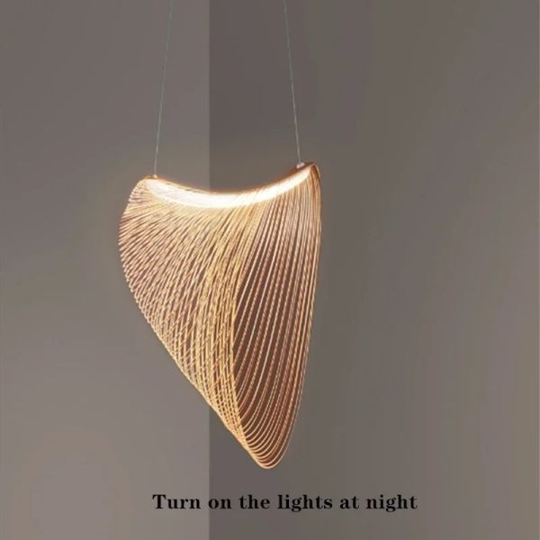 Modern Wood LED Light Pendant Lamp for Staircase Kitchen Restaurant Shop Chandelier(WH-AP-675)