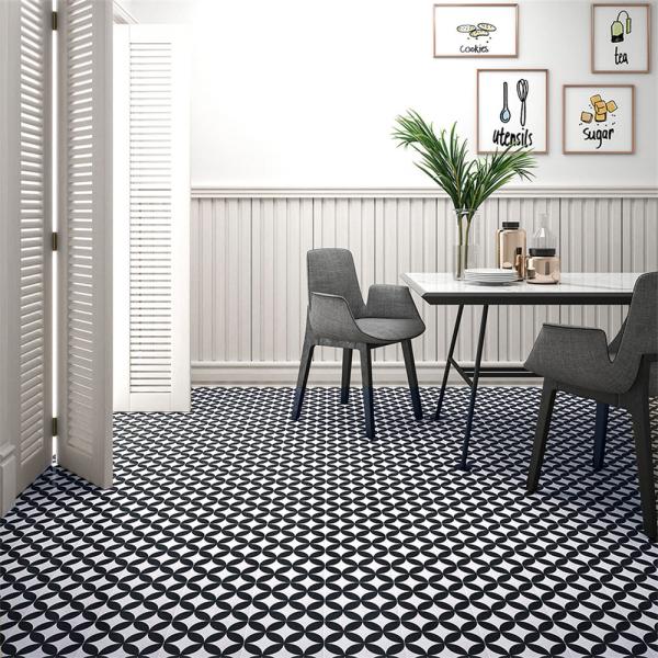 Black and White 20x20cm Ceramic Rustic Tile for Indoor Floor