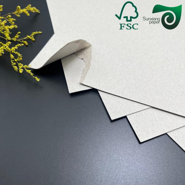 Carton de reliure en pâte recyclée grise certifiée FSC 900 g/m² 945 g/m² 1,45 mm 1,5 mm d'épaisseur