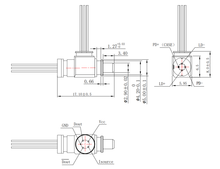 оптически Bi дирекционное OSA SC PIN LC WDM BOSA TX1270nm DFB RX1330nm подсистемы 10Gbps