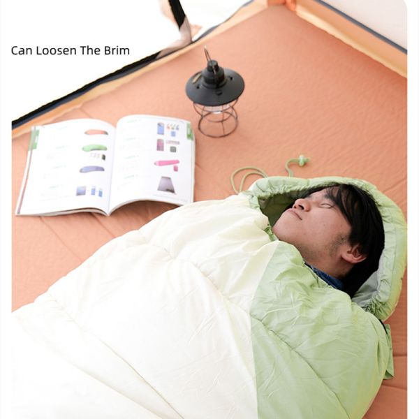 1.8KG Down Cotton Camping Sleeping Bag with Hood Lightweight Single Sleeping Bag