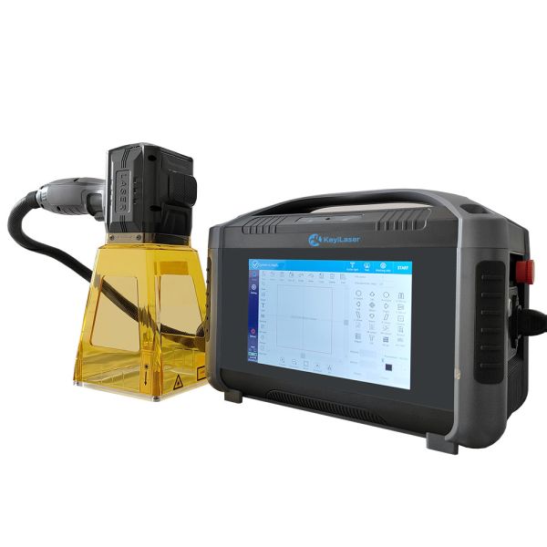 KEYILASER Handheld Laser Portable Mini 30w 50w Fiber Lazer Marking Machine Mobile Laser Marker Engraving Machine