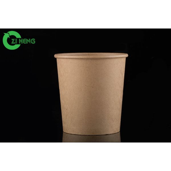 La taza resistente 480ml de la sopa del papel de Kraft del escape reciclable para saca