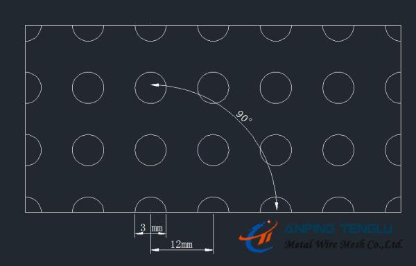 3mm Round Hole Perforated Metal, Made of 0.3-1.5mm Thickness Plate