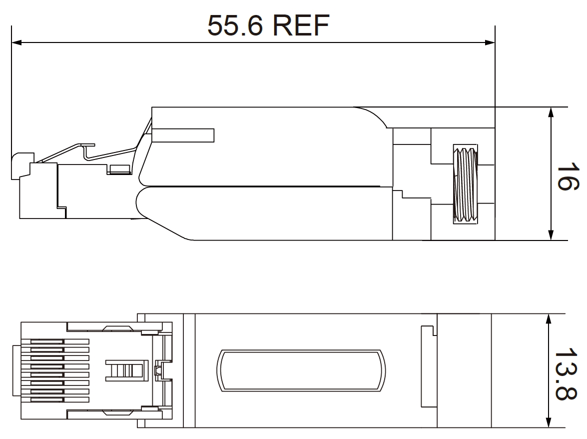 RJ45 Проводный сборный коннектор прямой 8 пинный металлический корпус