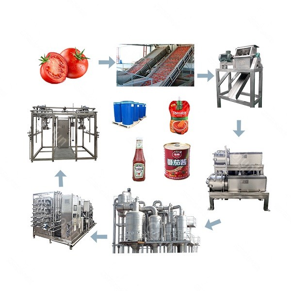 Customized Capacity SUS304 Stainless Steel Turnkey Tomato Processing Line for Tomato Paste Production