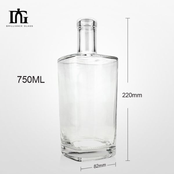 Cap Type Cork Screw Both 750ml Glass Liquor Bottle for Whiskey Gin Vodka Spirit Wine