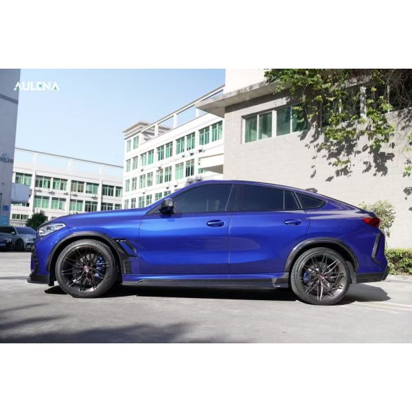 For BMW X6M Dry Carbon Fiber Body Kit X6M Aulena-style Front Lip Diffuser Spoiler Hood Wheel Arch X6M Wide-body Kit